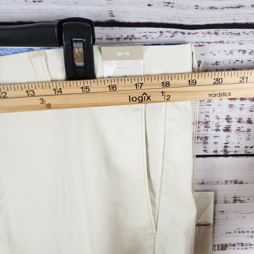 NWT Tommy Bahama Boracay Chino Pants Mens 38x30 Flat Front Ivory Stretch Cotton - Picture 9 of 12